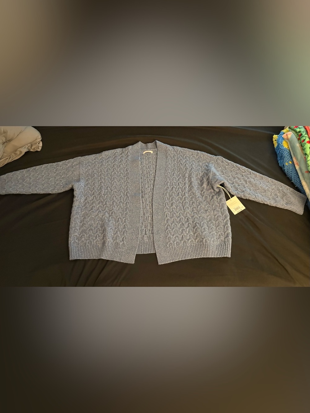 Women’s Lauren Conrad open front Cable Knit Cardigan - Denim Blue size XXL NWT